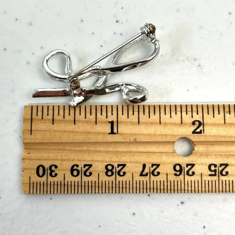 Vintage Estate Silver Tone H Brooch Initial Letter H Name Gift